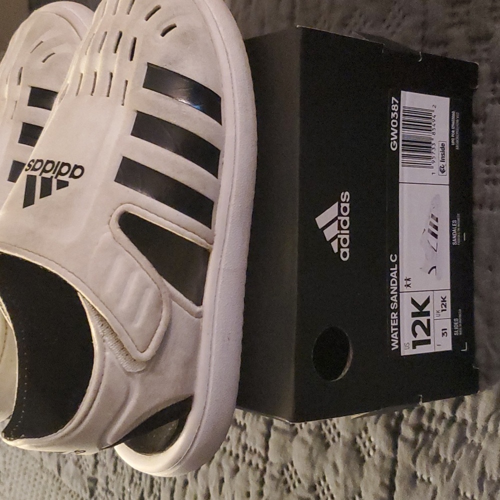 White Adidas water sandal size 12K